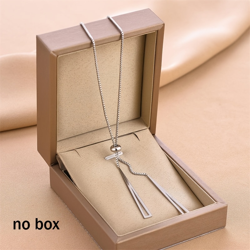 Women's Stainless Steel Y-Necklace with Long Triangular Tassel Pendant